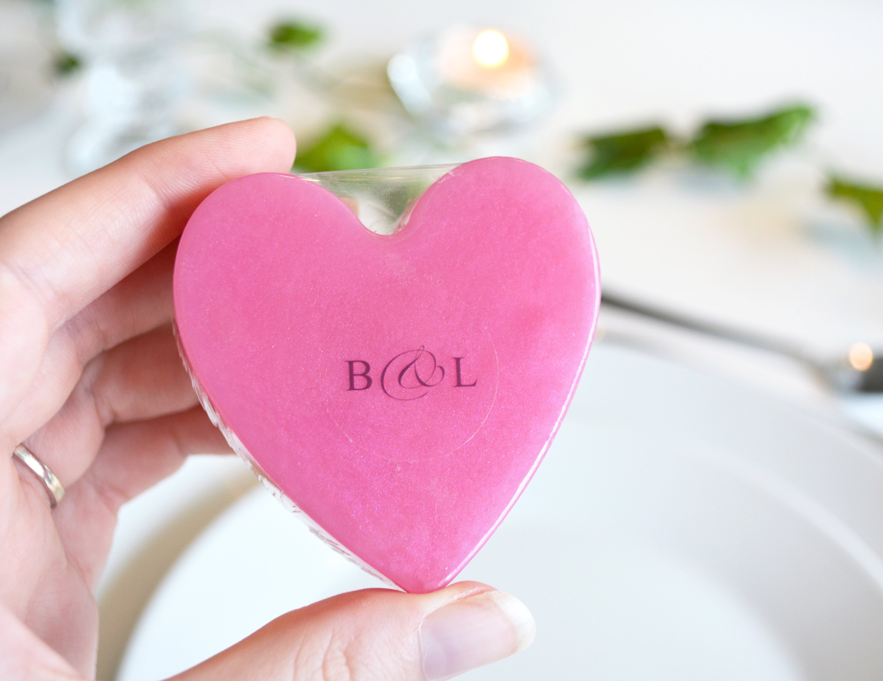 Pink Heart Soap With Couple Initials Pink Heart Soap With Couple Initials