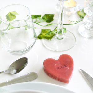 Red Heart Soap With Couple Initials