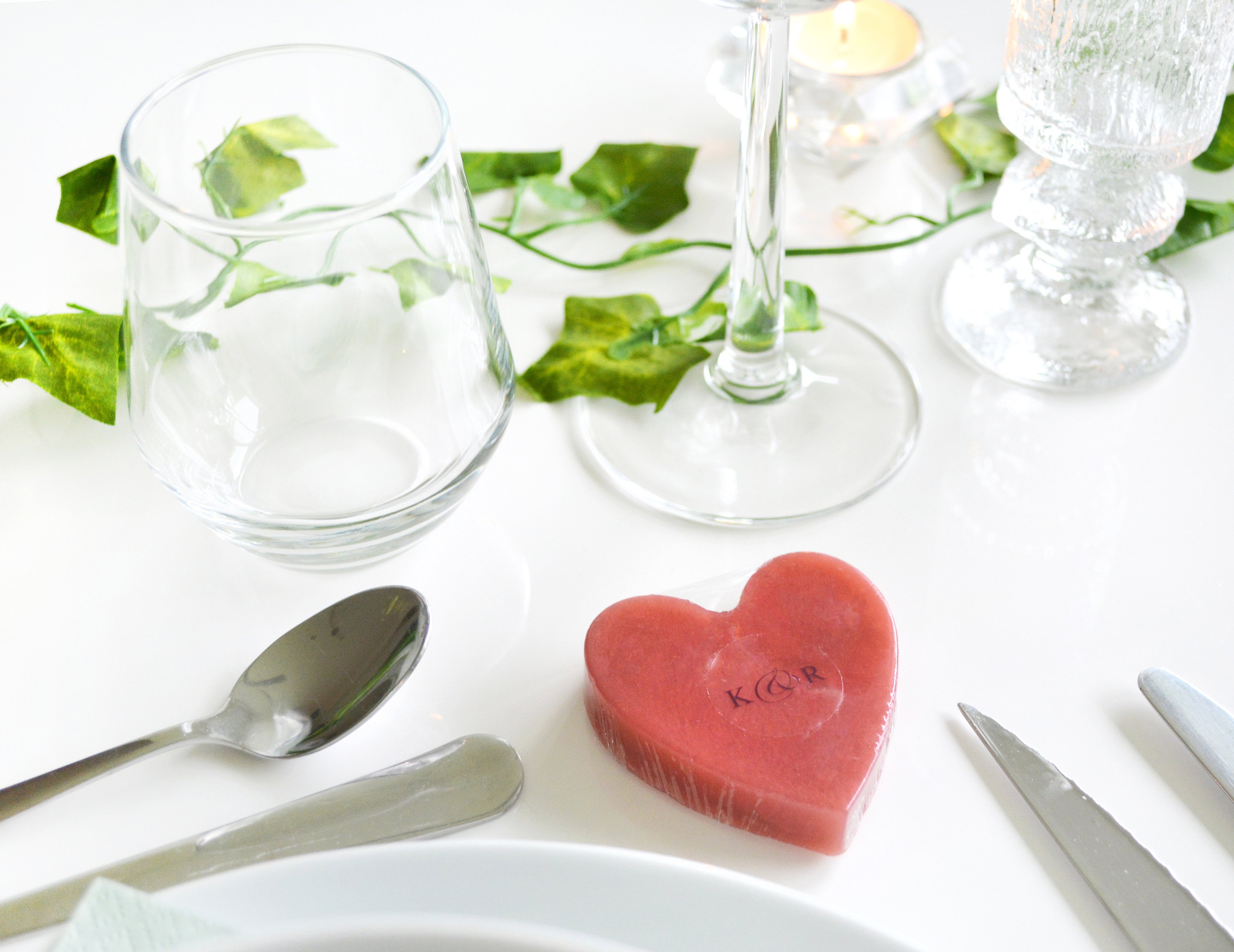 Red Heart Soap With Couple Initials Red Heart Soap With Couple Initials