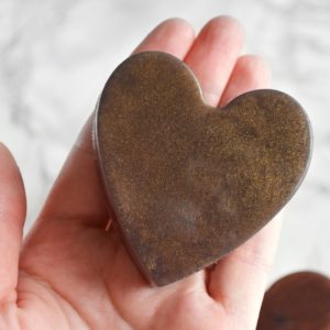Brown Heart Soap With Couple Initials