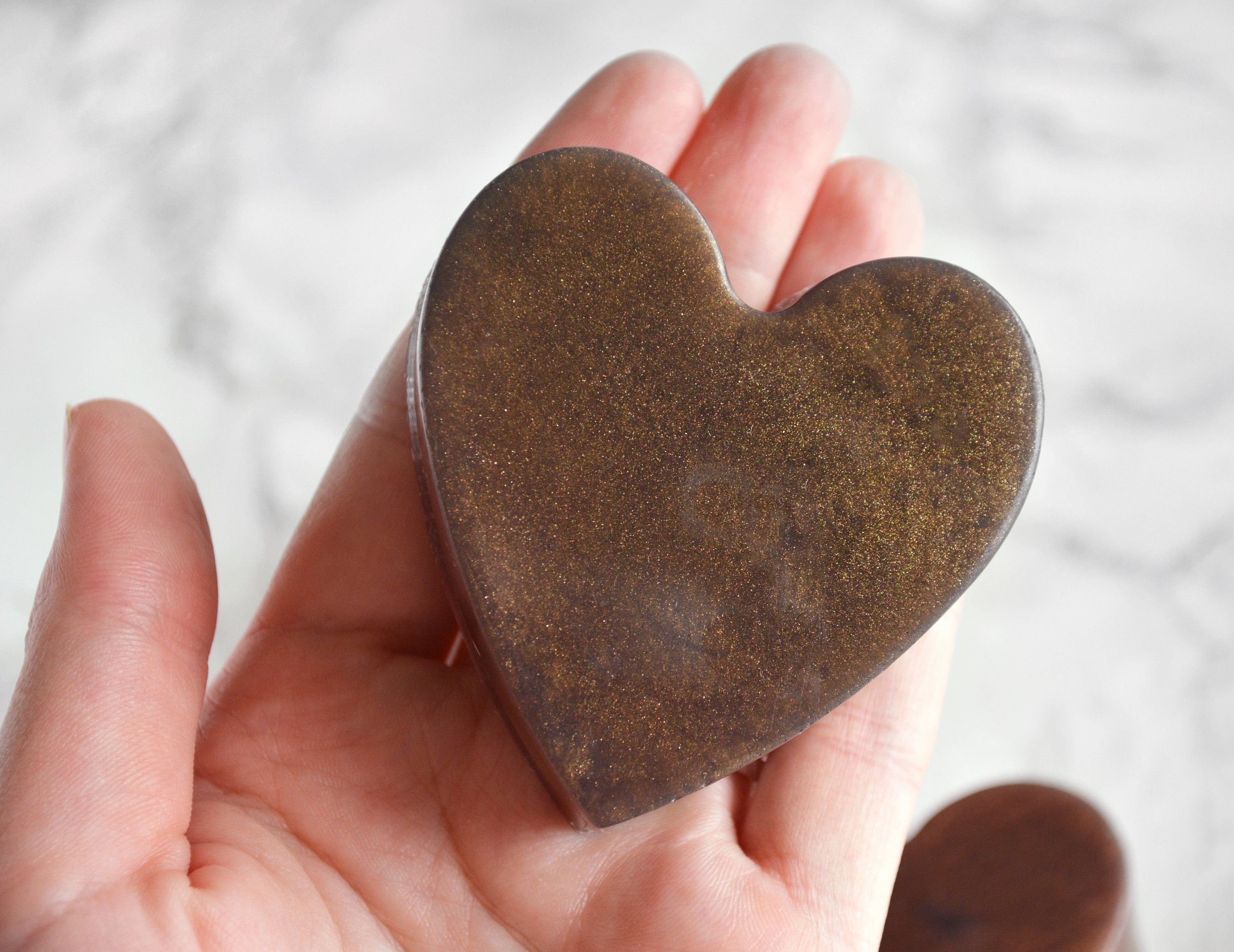 Brown Heart Soap With Couple Initials Brown Heart Soap With Couple Initials