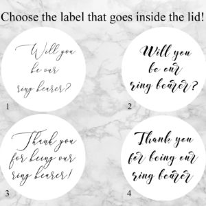 “Thank You For Being Our Ring Bearer” Bath Bomb Gift Box Label Options