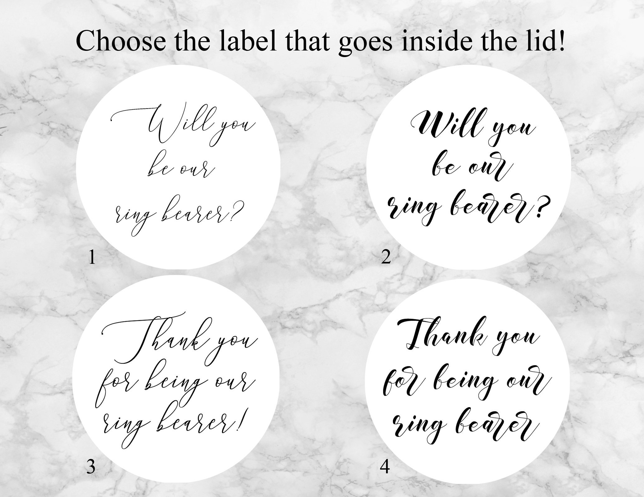 “Thank You For Being Our Ring Bearer” Bath Bomb Gift Box Label Options “Thank You For Being Our Ring Bearer” Bath Bomb Gift Box Label Options