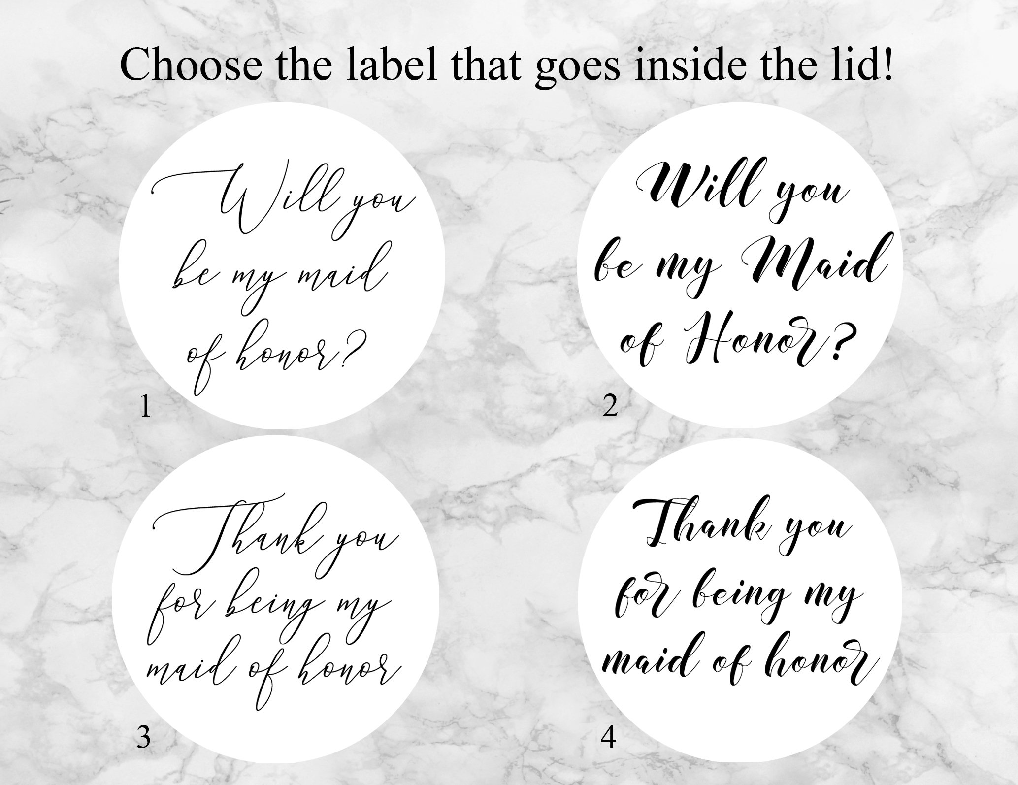“Will You Be My Maid of Honor” Bath Bomb Gift Box Label Options “Will You Be My Maid of Honor” Bath Bomb Gift Box Label Options