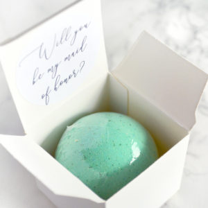 “Will You Be My Maid of Honor” Bath Bomb Gift Box by Tailored Soap