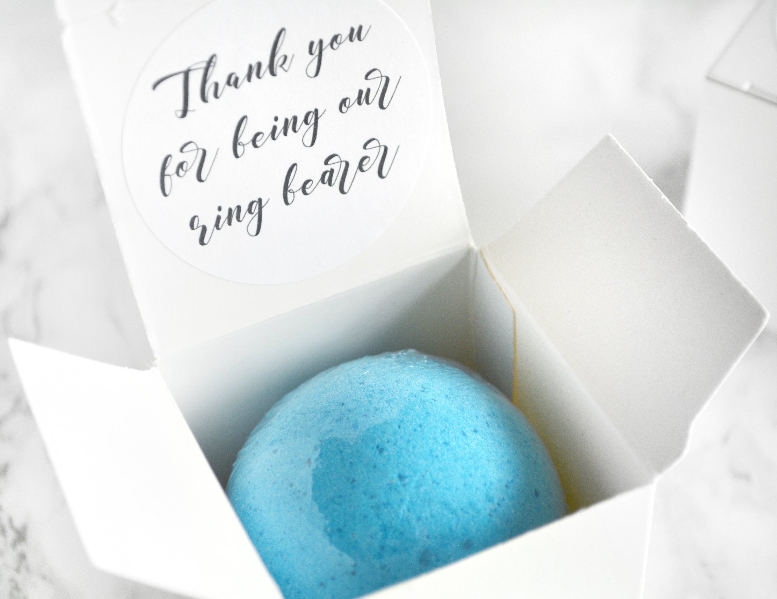 “Thank You For Being Our Ring Bearer” Bath Bomb Gift Box by Tailored Soap “Thank You For Being Our Ring Bearer” Bath Bomb Gift Box by Tailored Soap