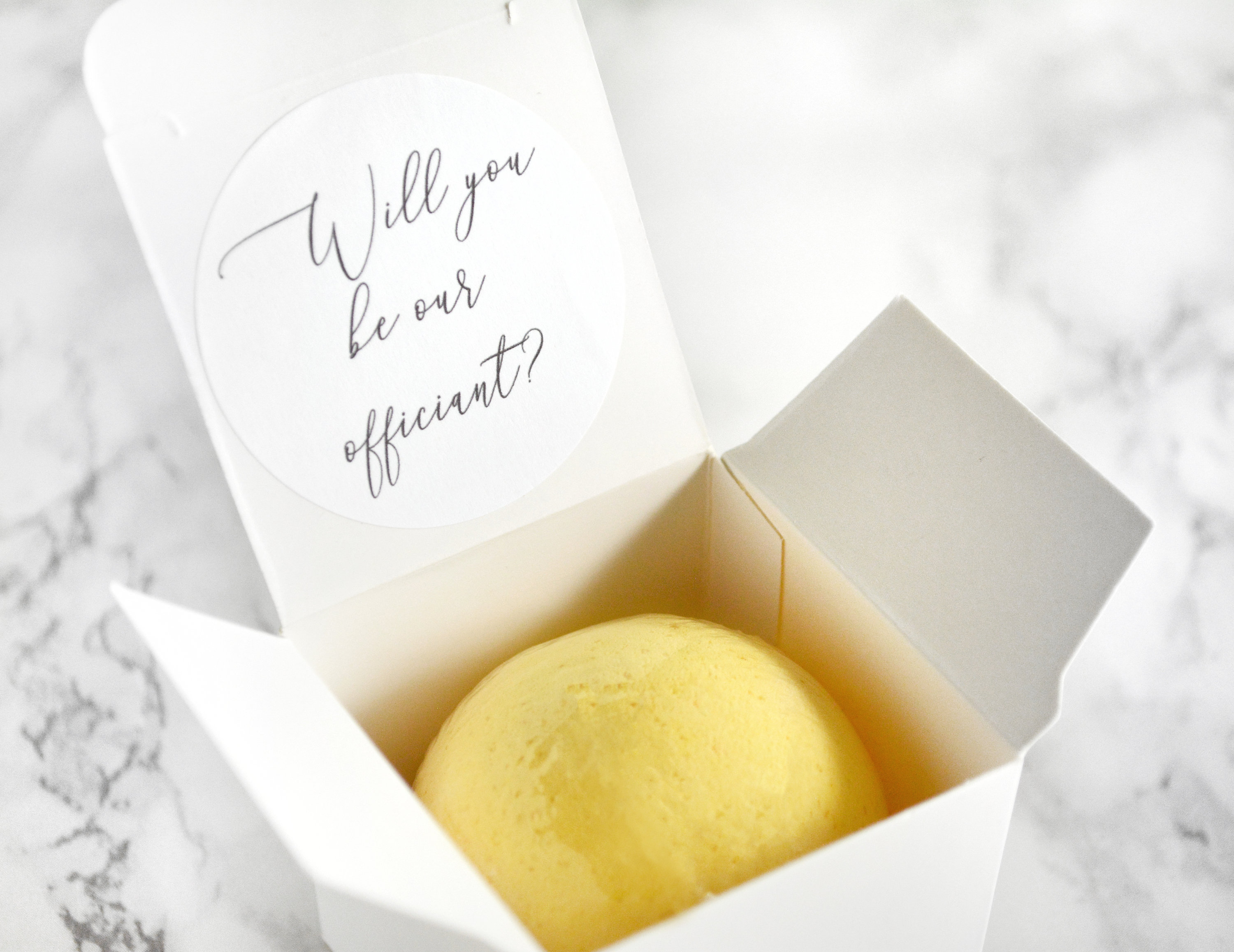 “Will You Be Our Officiant” Bath Bomb Gift Box by Tailored Soap “Will You Be Our Officiant” Bath Bomb Gift Box by Tailored Soap